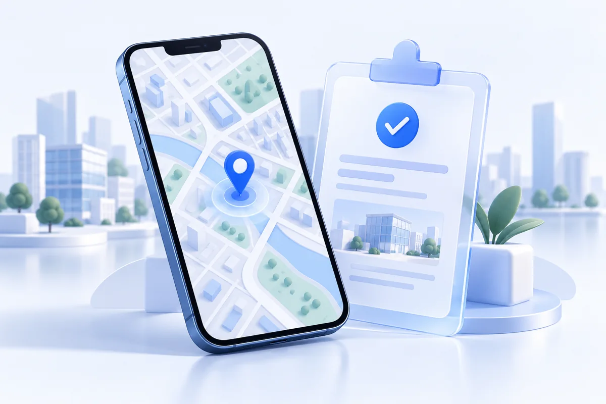 Field visit check-in and attendance reporting concept