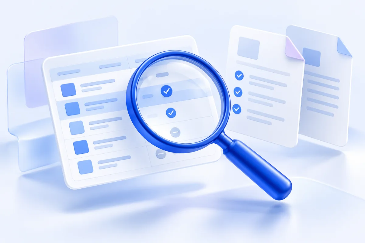 Catalog and evidence review using an audit magnifier
