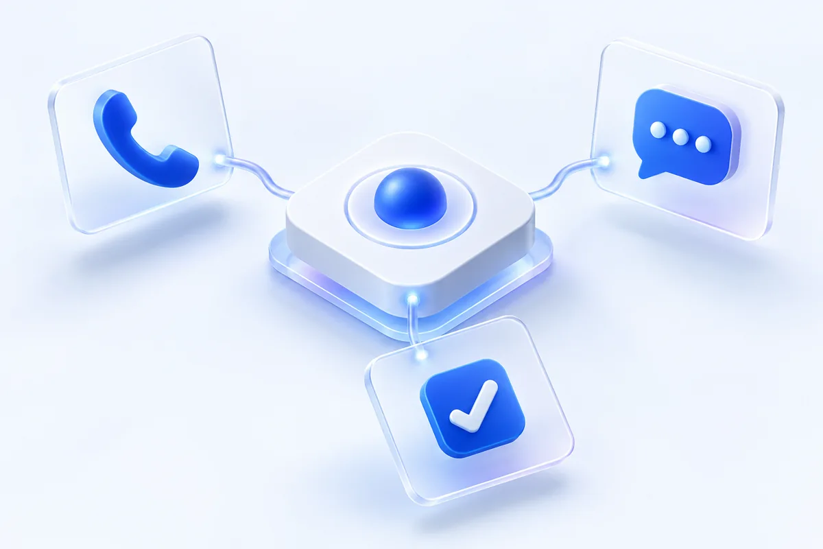Business workflow hub connecting calls, conversations and tasks