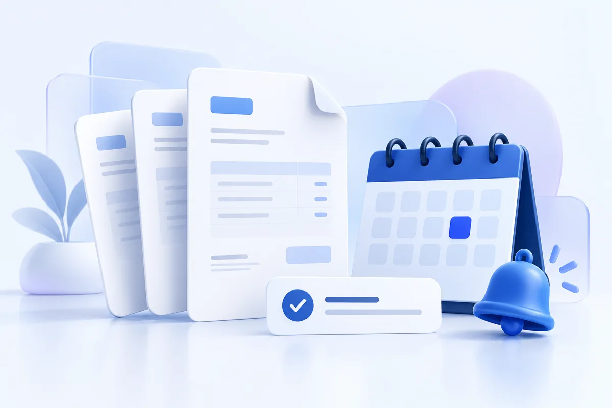 Invoice due-date and payment reminder illustration